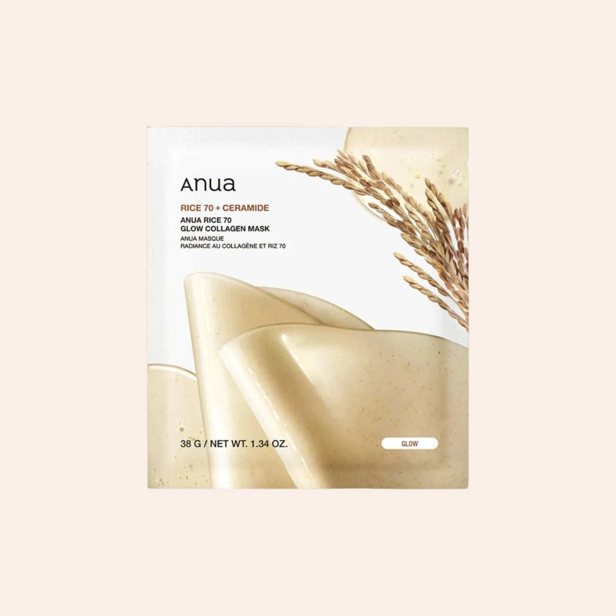 Anua Rice + Ceramide 70 Glow Collagen Mask 4x38 ml