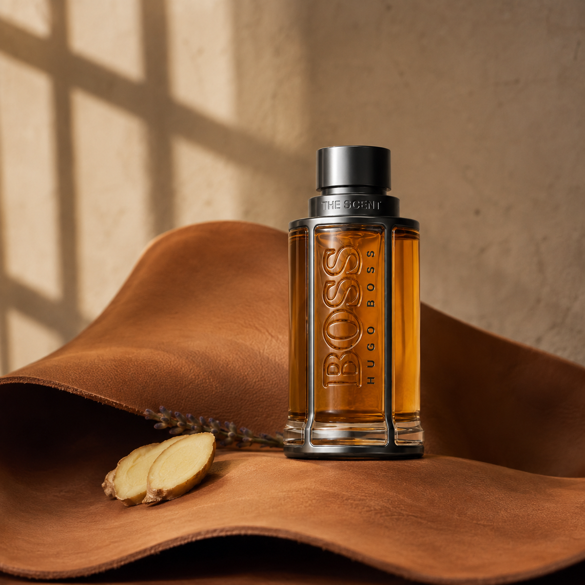 Hugo Boss The Scent EDT na kožené ploše se zázvorem a levandulí – MrRizz