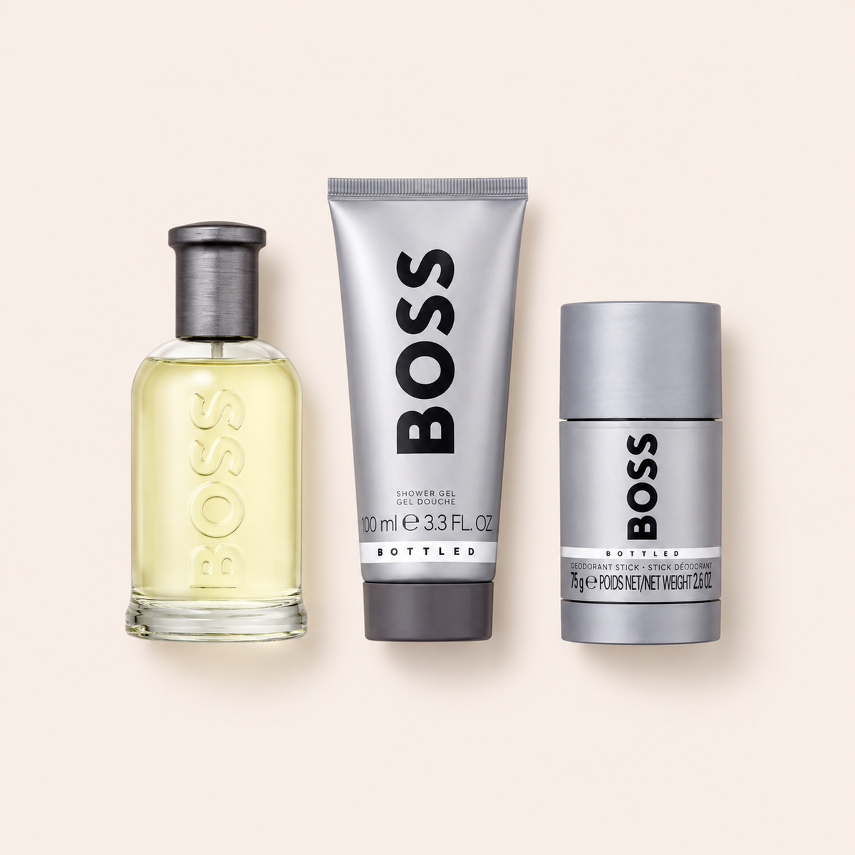 HUGO BOSS Boss Bottled dárková sada EDT 100 ml + sprchový gel 100 ml + deodorant 75 g – MrRizz