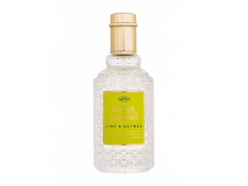 Flakon 4711 Acqua Colonia Lime & Nutmeg Kolínská voda 50 ml na béžovém pozadí – MrRizz