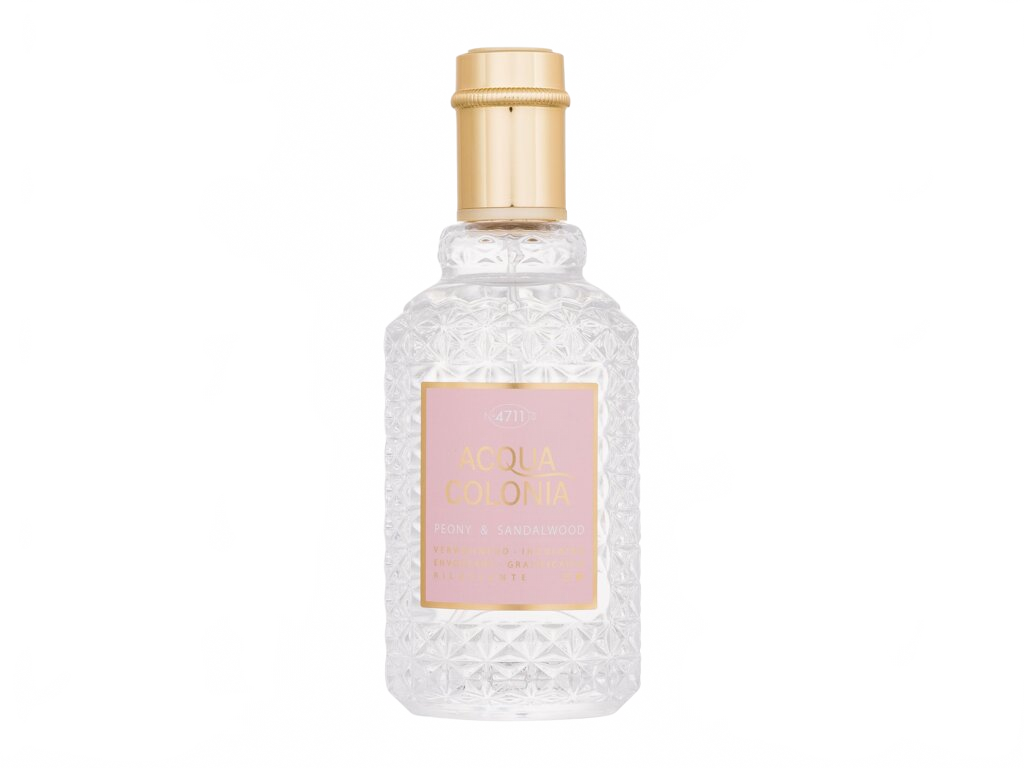 Flakon 4711 Acqua Colonia Peony & Sandalwood Kolínská voda 50 ml na béžovém pozadí – MrRizz