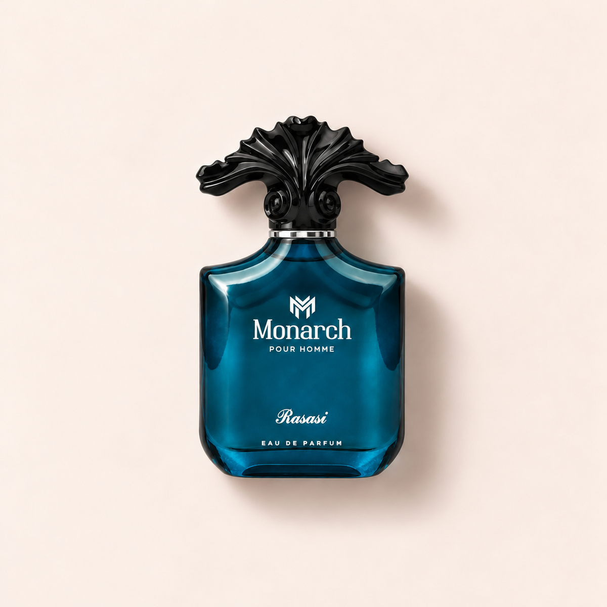Flakon parfémované vody Rasasi Monarch 100 ml na světlém pozadí – MrRizz