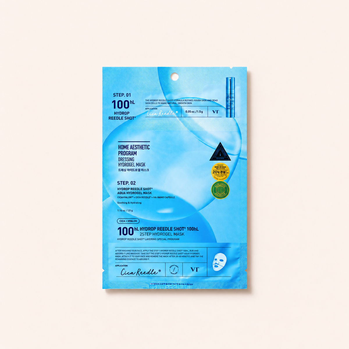 VT Cosmetics Hydrop Reedle Shot 100 hL 2Step Hydrogel Mask 34,5 ml