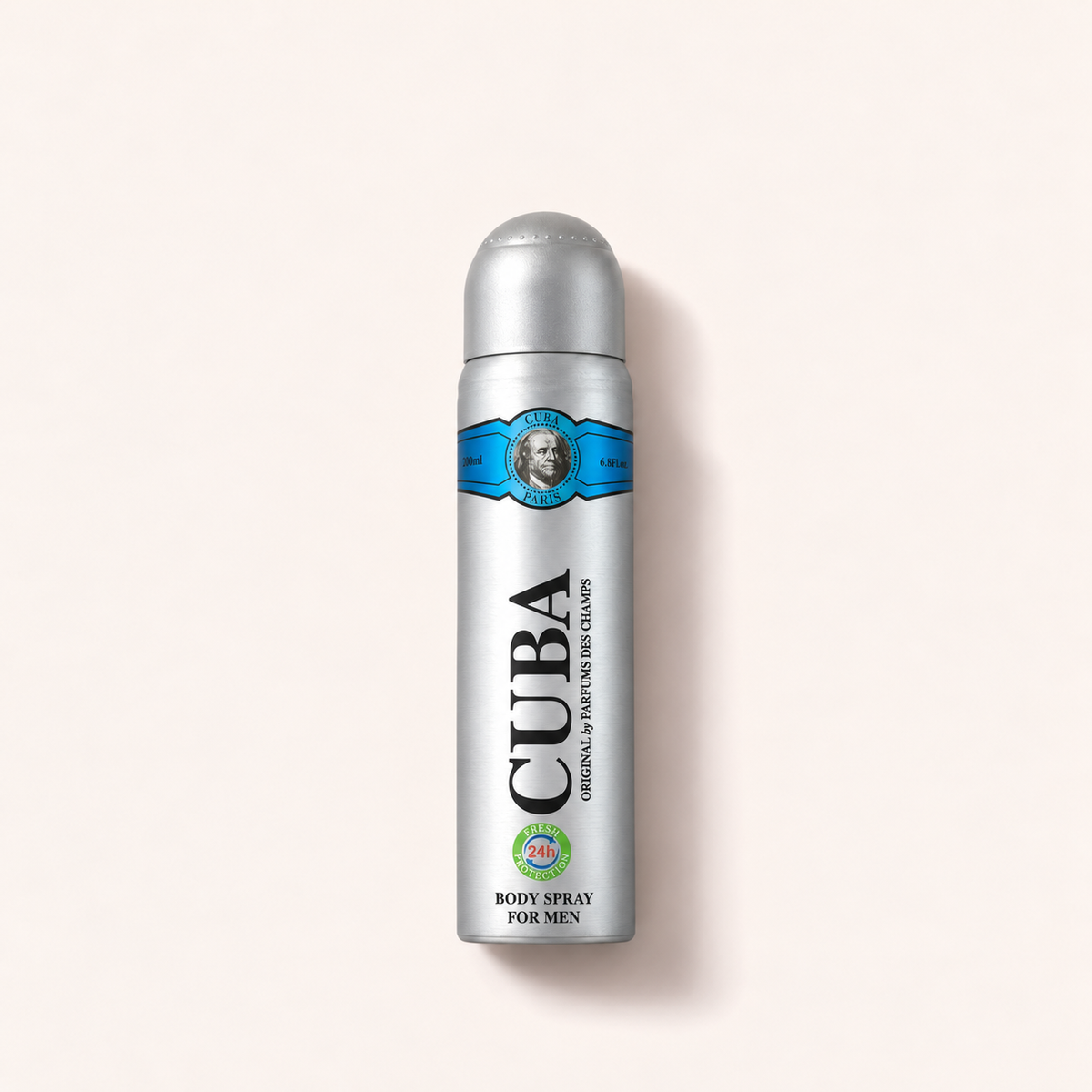 Cuba Blue deodorant ve spreji 200 ml s uzavřeným stříbrným víčkem – MrRizz