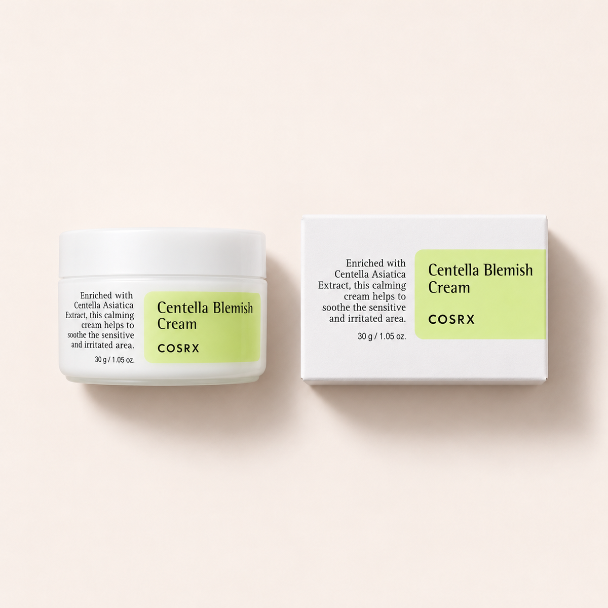 COSRX Centella Blemish Cream 30 ml s krabičkou, pohled shora – MrRizz