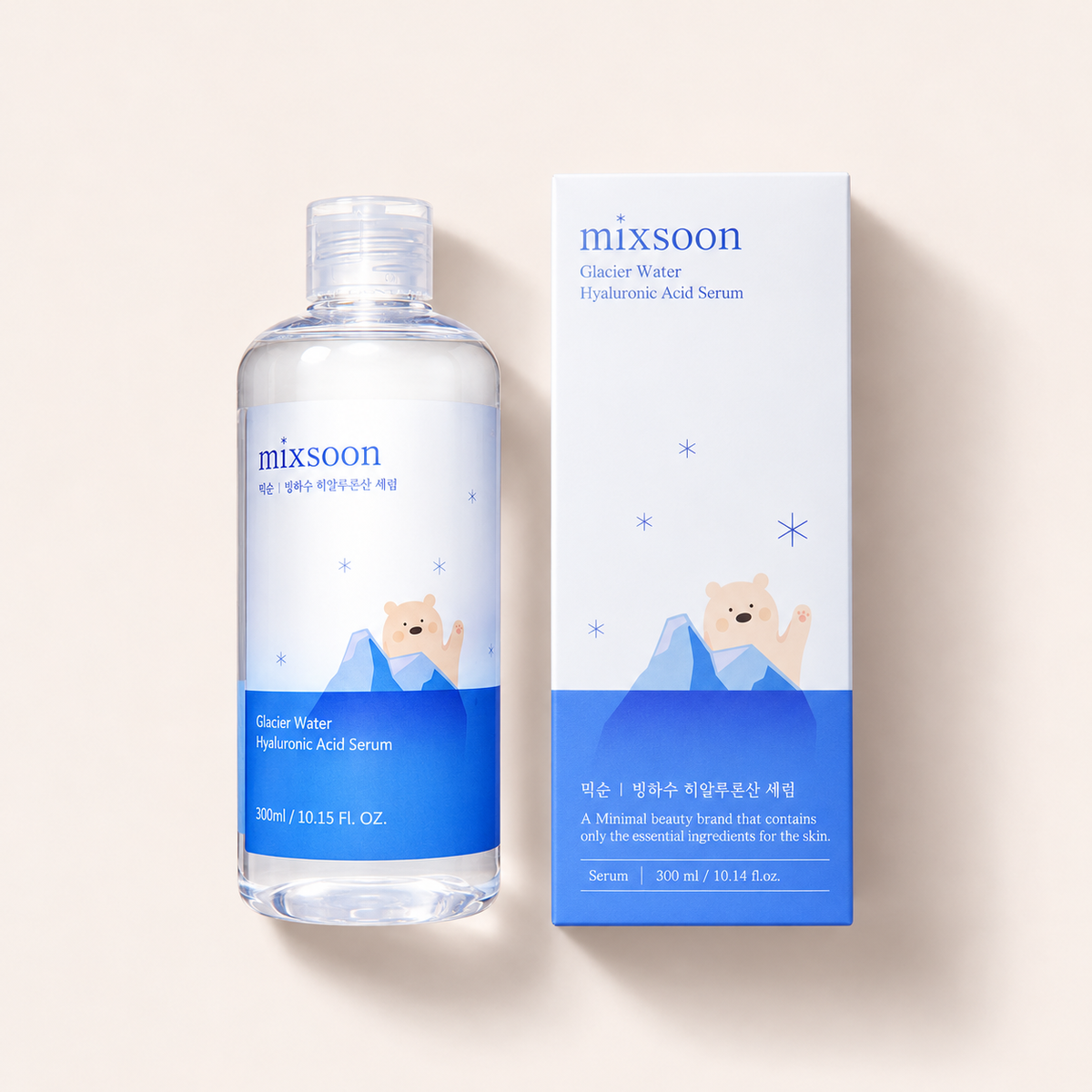 Mixsoon Glacier Water Hyaluronic Acid Serum 300 ml – produkt s obalem – MrRizz