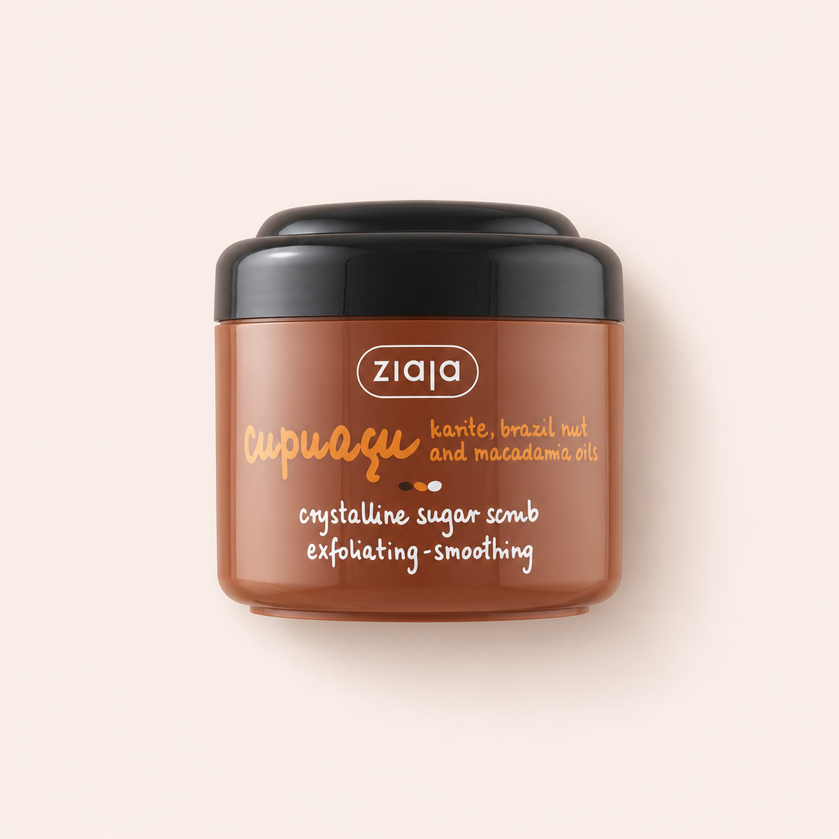 Ziaja Cupuacu tělový peeling 200 ml na béžovém pozadí – MrRizz